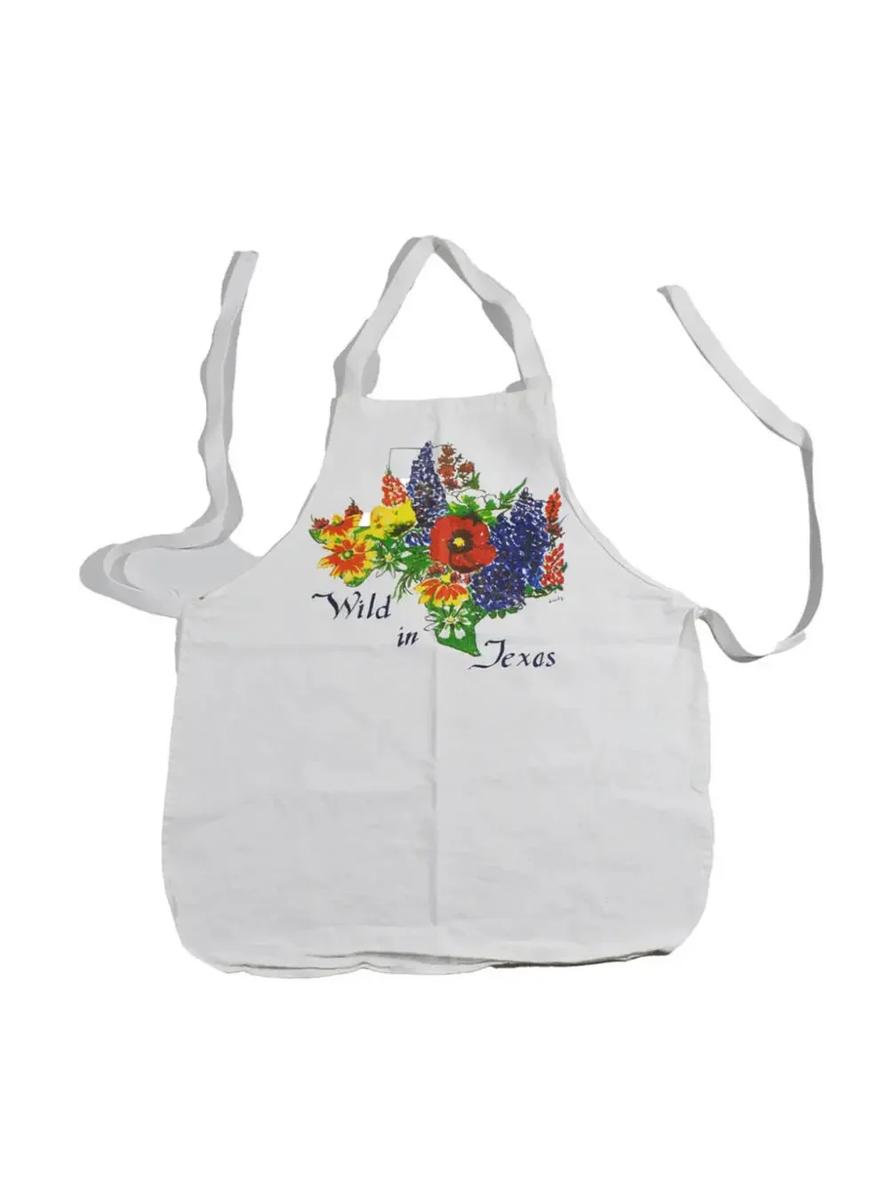 Vintage Texas Cooking Chef Kitchen 90s White Apron